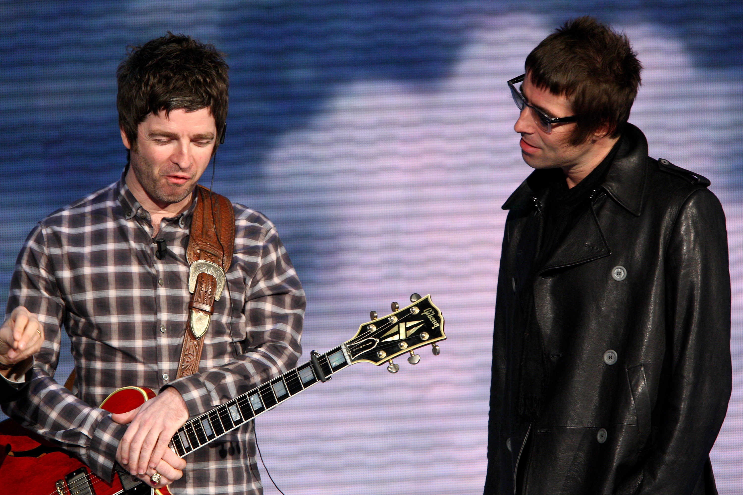 Noel and Liam Gallagher on an Italian TV show.