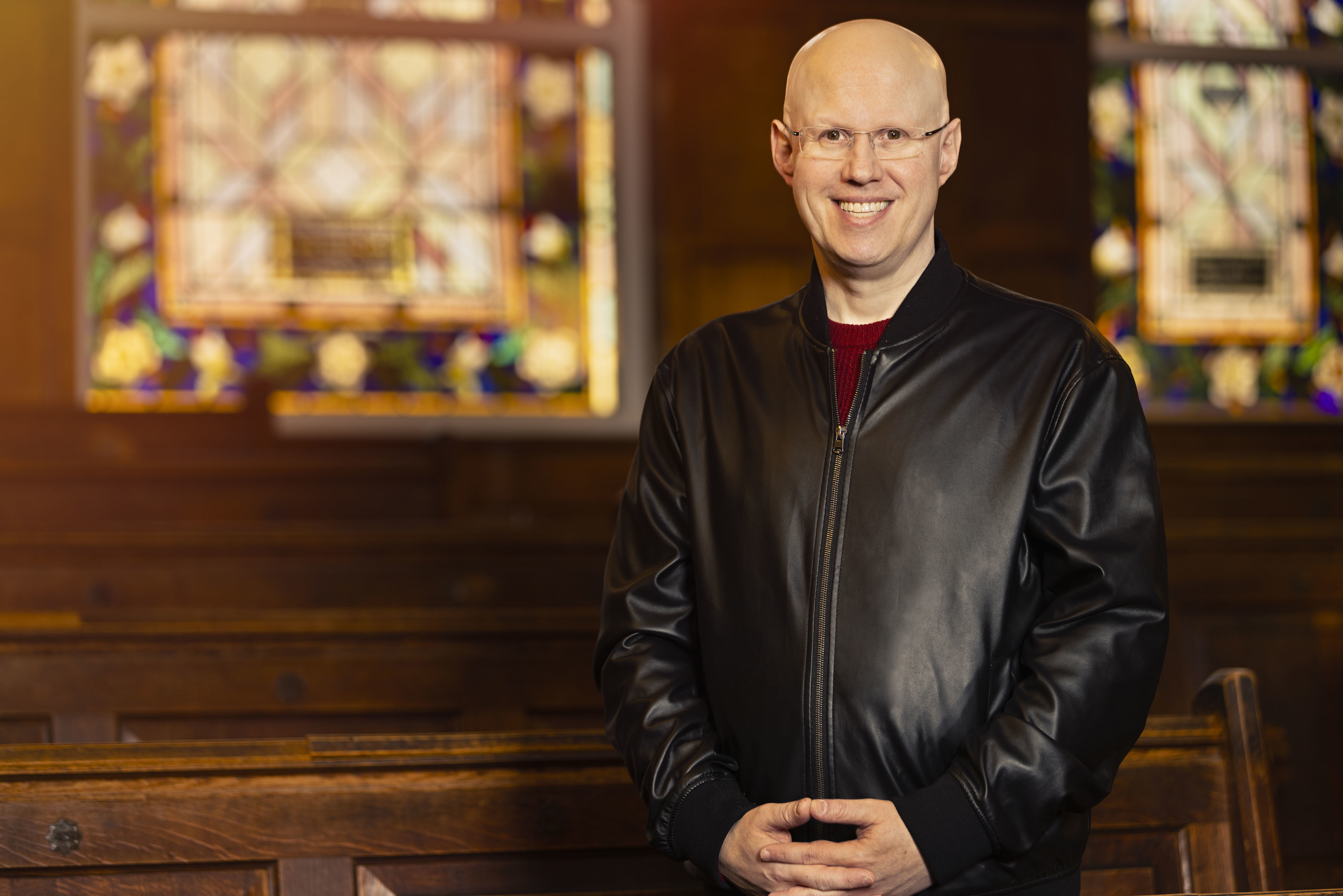 Matt Lucas at Golders Green Synagogue, London.